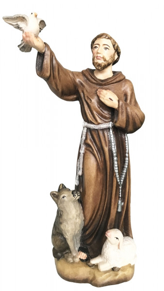 Heiligenfigur Heiliger Franziskus H 25 cm Franz von Assisi Holzfigur Holzstatue Statue aus Ahornholz