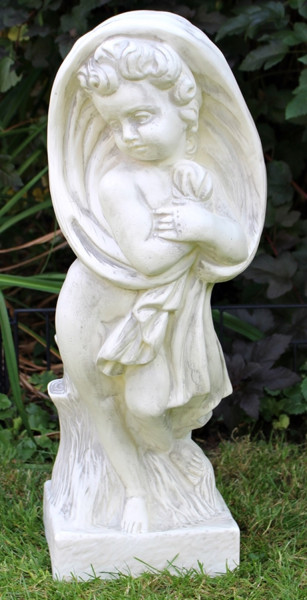 Deko Figur Statue Vierjahreszeiten Putte Winter H 68 cm klassische Gartenskulptur Dekofigur