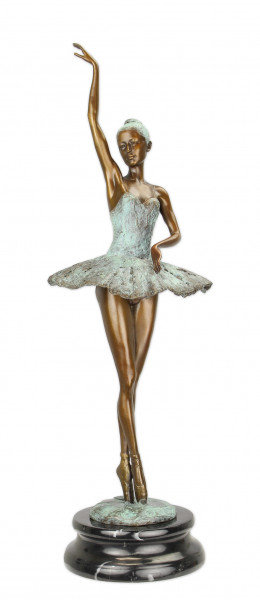 Bronzefigur Bronzeskulptur Bronze Tänzerin Ballerina H 44,5 cm Deko Figur Ballett Mädchen Skulptur