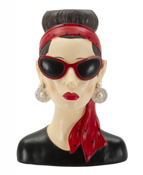 Dekofigur Büste elegante Dame Hollywood stillvolle Skulptur als Vase nutzbar Frauenbüste H 27 cm