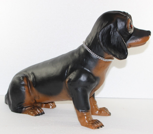 Rakso Deko Garten Figur H 32 cm Gartenfigur Dekofigur Hundefigur Dackel