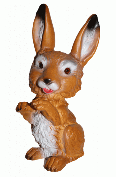 Deko Garten Figur Dekofigur Gartenfigur Tierfigur Hase aufwartend aus Kunststoff Höhe 30 cm