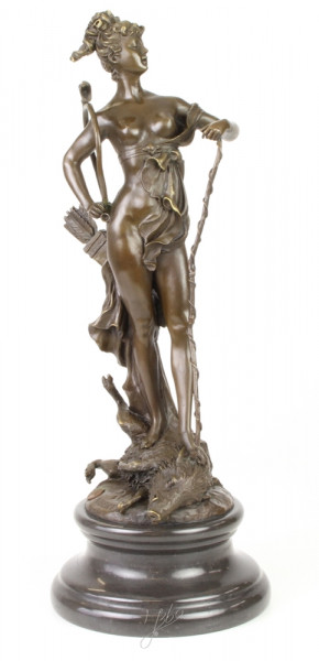 Bronzefigur Diana Victorious H 47,5 cm Mythologie Bronzeskulptur Bronze Figur aus Bronze
