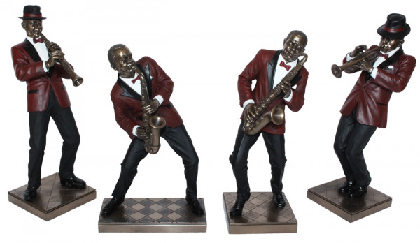 Deko Figur Jazz Musiker Figuren Blasinstrumente H 26-30 cm Saxophon Trompete Klarinette Jazz Band