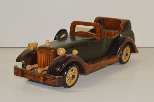 Holzauto Nostalgie Modellauto Oldtimer L 30 cm Nostalgisches Modellwagen aus Holz