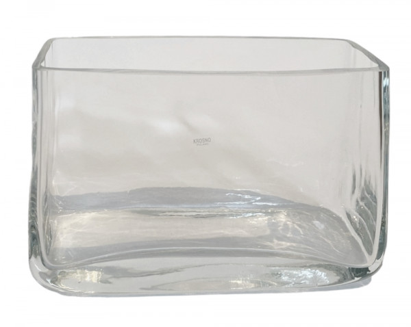 Transparente Glasvase - Längliche Tischvase Blumenvase Dekovase (Länge: 25,5 cm)