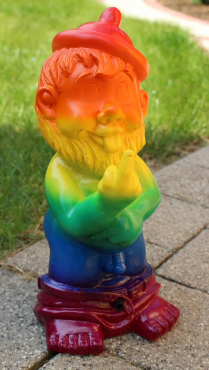 Gartenzwerg Gartenfigur Deko Zwerg Mittelfinger Bewegungsmelder 