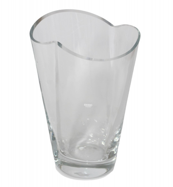 Glasvase H 22 cm asymmetrische Vase Blumenvase aus Glas transparent