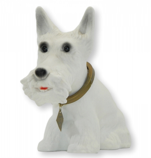 Wackel Figur Hund Scotisch Terrier Wackelfigur H 22 cm weiß groß JS