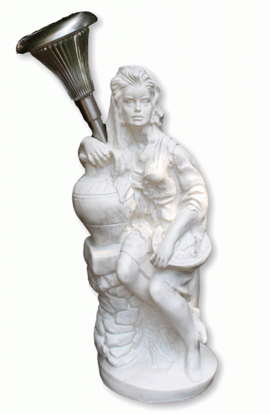 Deko Figur Statue Frau Fruttina H 50 cm LED Solar Leuchte klassische Skulptur Deko aus Kunststoff