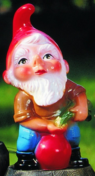 Gartenzwerg mit Rübe Figur Zwerg H 22 cm Gartenfigur aus Kunststoff