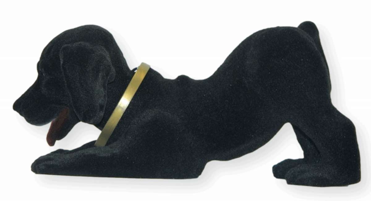 Wackel Figur Hund Labrador schwarz Wackelfigur H 13 cm groß Dekofigur