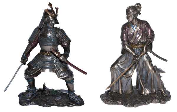 Deko Figuren Samurai Art H 21-23 cm japanische Krieger mit Samurai-Schwert Figuren