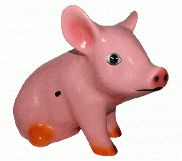 Deko Figur Ferkel H 27 cm Tierfigur mit Bewegungsmelder Grunz
