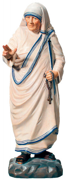 Statue Heilige Mutter Teresa aus Kalkutta H 20 cm Heiligenfigur Holz geschnitzt Figur aus Ahornholz