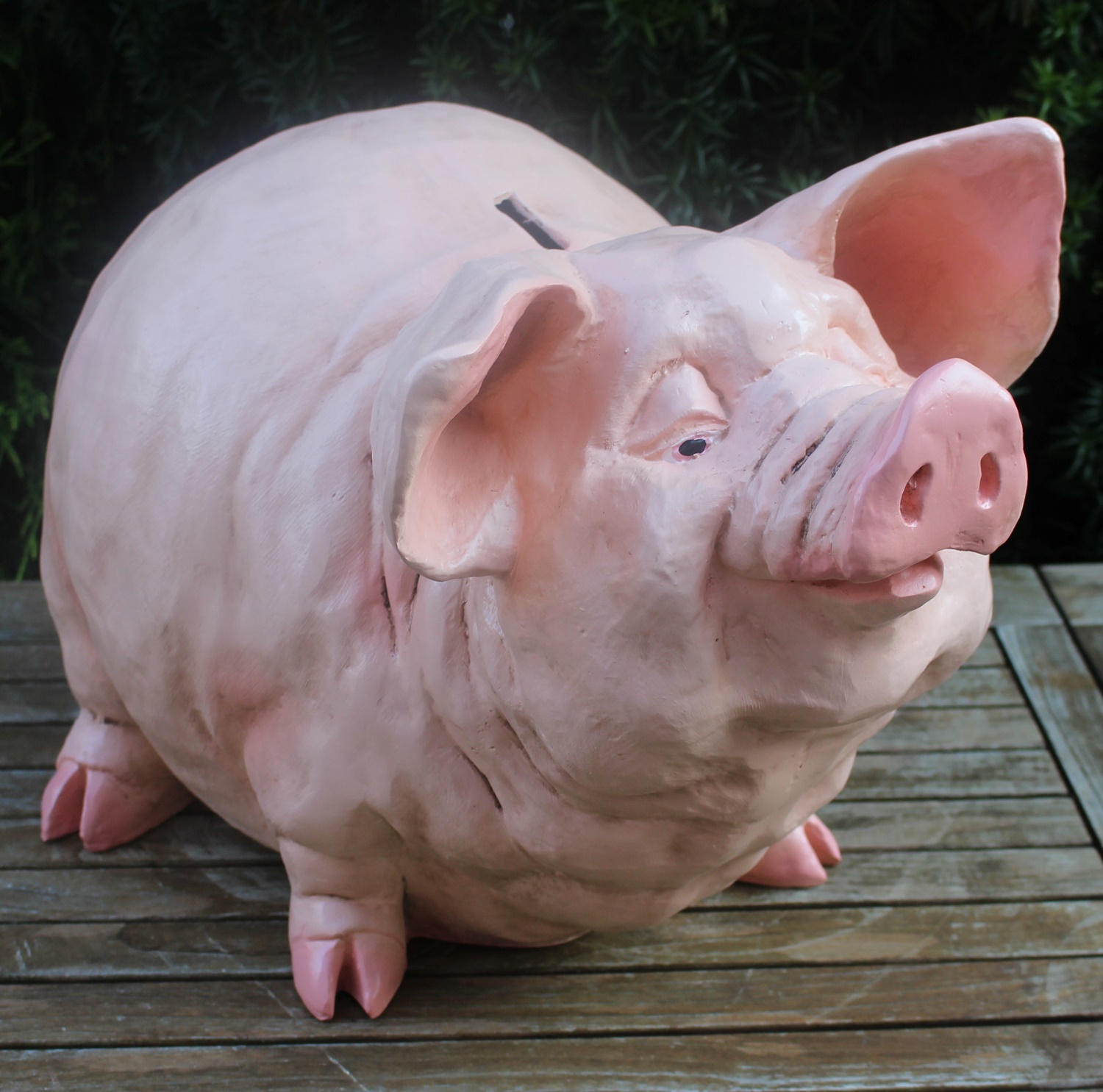 Schwein Ferkel Deko Figur lebensecht wetterfest Gartenfigur NEU HOTANT 