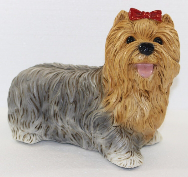 Deko Figur Yorkshire Terrier Welpe Hundefigur stehend Kollektion Castagna aus Resin Höhe 20 cm