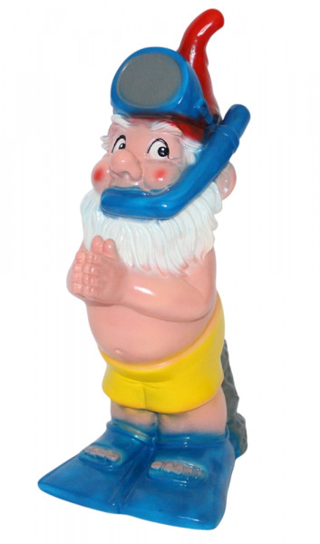 Gartenzwerg Taucher Figur Zwerg Schnorchler H 35 cm Gartenfigur Schwimmer Teichfigur aus Kunststoff