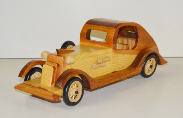 Holzauto Nostalgie Modellauto Oldtimer L 37 cm Nostalgisches Modellwagen aus Holz