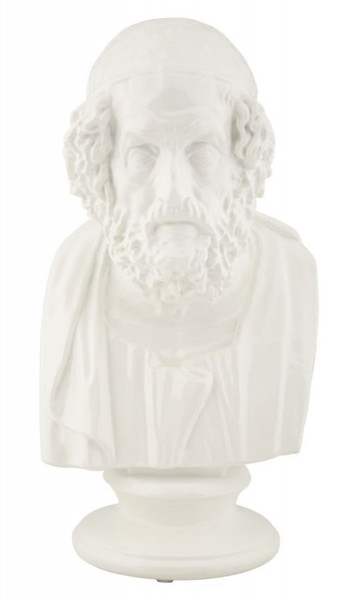 Dekofigur klassische Männerbüste Denker Replikat griechischer Weise Statue in Weiß H 25 cm