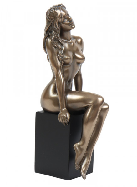 Dekofigur Body Talk Kollektion Sitzende Frau H 21 cm Frauenakt Skulptur Figur bronzefarben