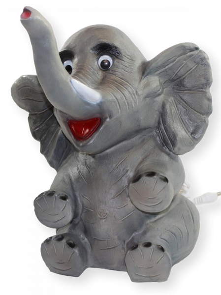 Figur Leuchte Elefant grau Dekolampe H 33 cm Figurenlampe mit Beleuchtung für Innenbereiche Trafo