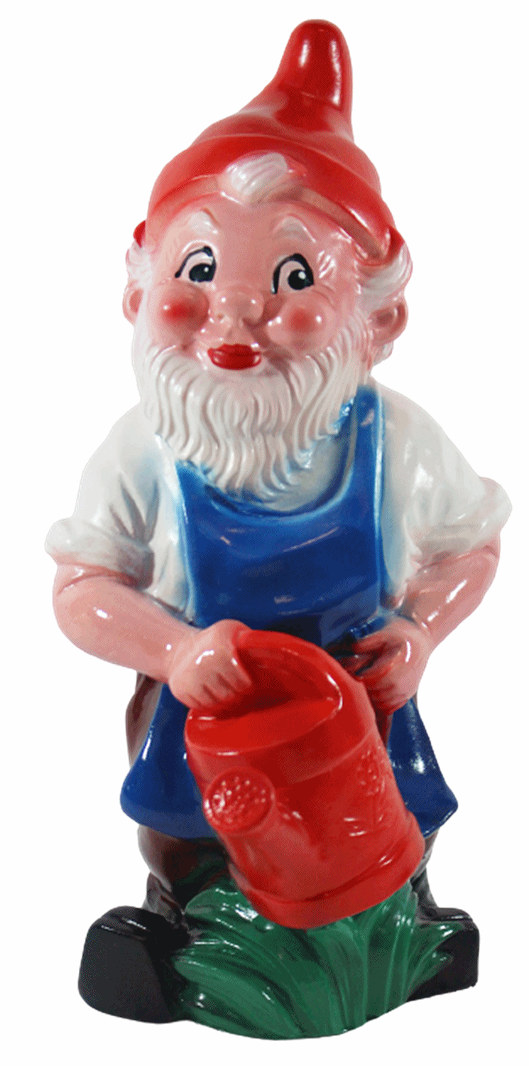 Gartenfigur Deko Gartenzwerg Zwerg Gärtner mit Gießkanne stehend H27