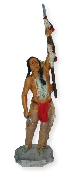 Indianerfigur Indianer Anführer Crazy Horse Tashinka Witko Skulptur H 23 cm stehend