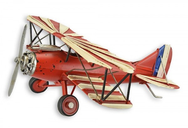 Vintage Blechflugzeug Modell - Japanisches Kampfflugzeug - Doppeldecker Modellflugzeug Breite 33 cm