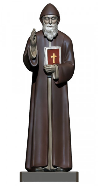 Heiligenfigur Heiliger Benedikt von Nursia H 15 cm Schutzpatron Holzfigur Statue aus Ahornholz