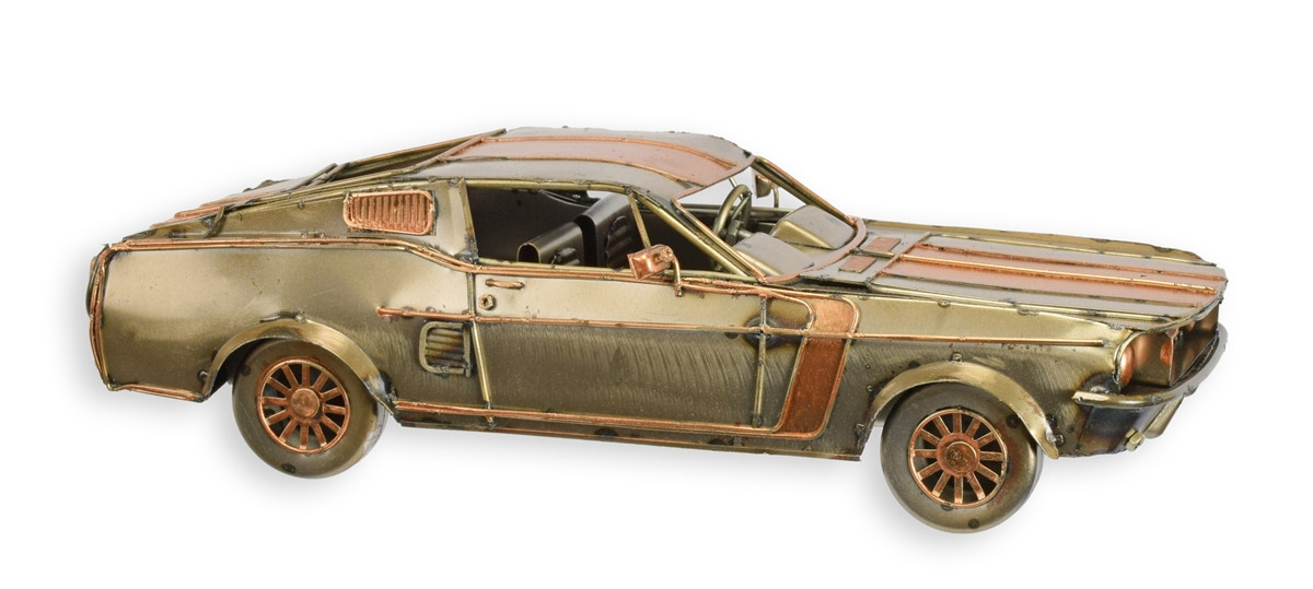 Blechauto Nostalgie Muscle Car bronzefarben Oldtimer Auto Modellauto L 32 cm aus Blech