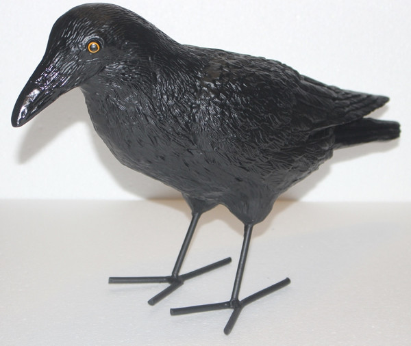 Dekorationsfigur Vogel Rabe stehend H 27 cm Tierfigur aus Kunstharz