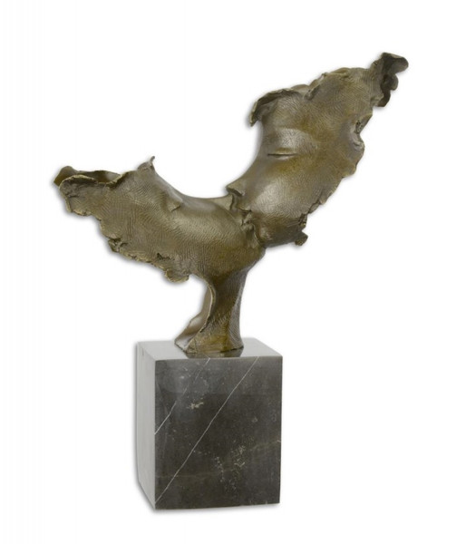 Bronzefigur Bronzeskulptur Abstrakte Kunst Figur Paar Kuss modern H 46 cm Skulptur Bronze Figur
