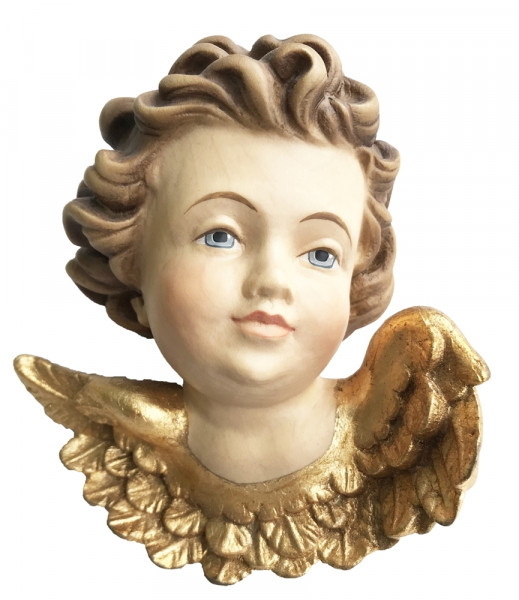 Engel zum aufhängen H 12 cm Schutzengel Engelskopf Holzfigur Deko Statue aus Ahornholz