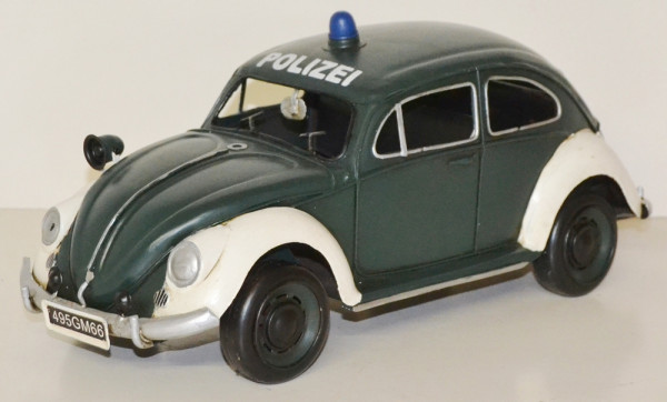 Blechauto Nostalgie Modellauto Oldtimer VW Käfer Polizei Polizeiauto aus Blech L 34 cm