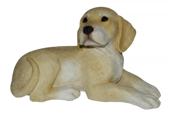 Deko Figur heller Labrador Retriever Welpe Hundefigur liegend Kollektion Castagna aus Resin H 17cm