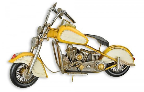 Blechmodell Nostalgie Motorrad gelb L 53 cm Deko Blechmotorrad Modellmotorrad Modellfahrzeug