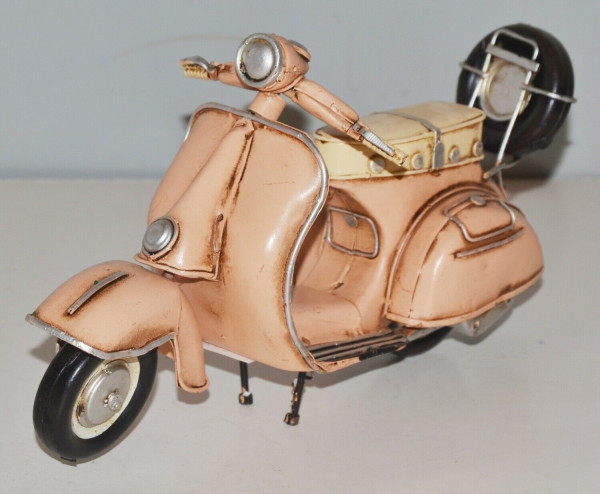 Blechmodell Roller Nostalgie Modellauto Oldtimer Marke Vespa Motorroller Modell aus Blech L 22 cm