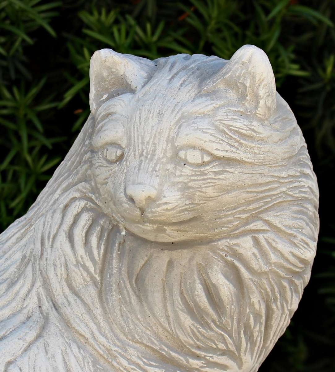 Betonfigur Deko Katze sitzend Katzenfigur Tierfigur für Garten oder