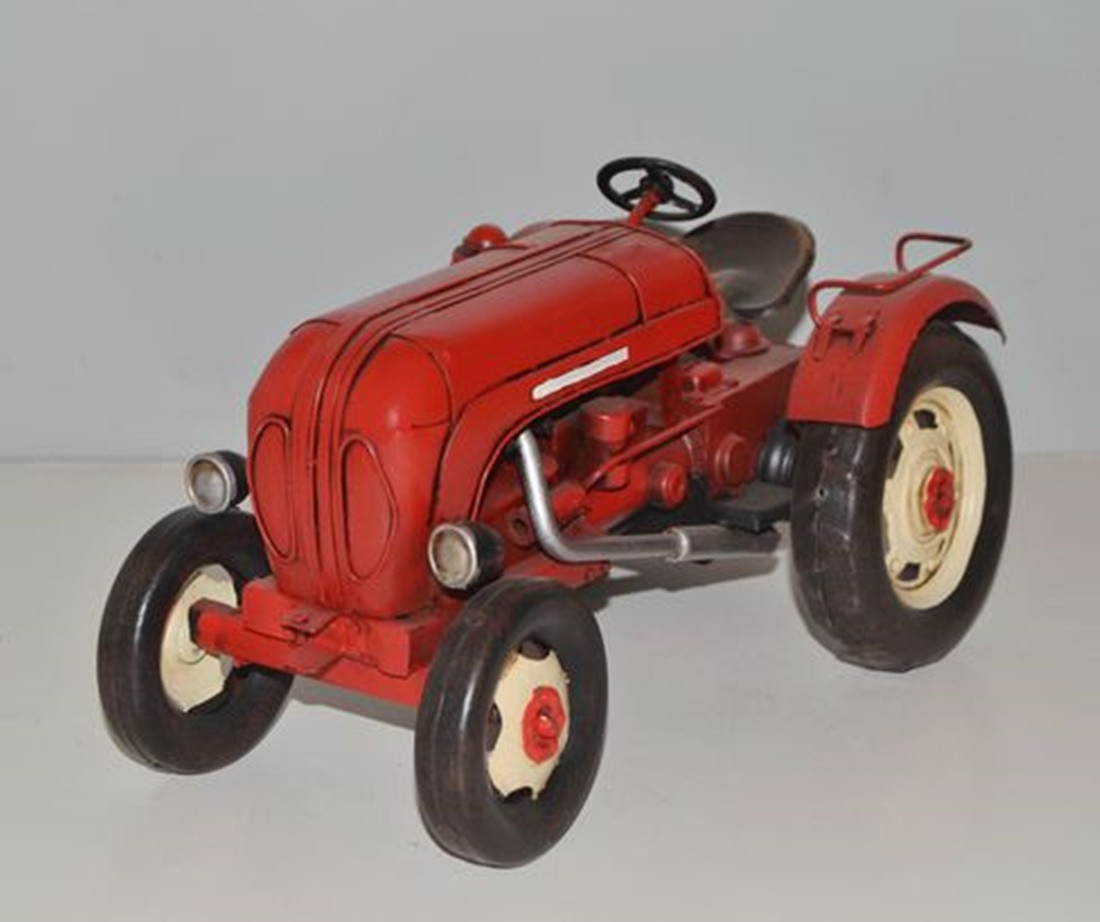 Blechtraktor Nostalgie Modellauto Oldtimer Marke Porsche Super L 319 Traktor Modell aus Blech L 28cm