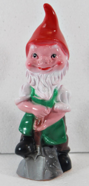 Gartenzwerg Figur Zwerg mit Spaten H 20 cm stehend Gartenfigur aus Kunststoff