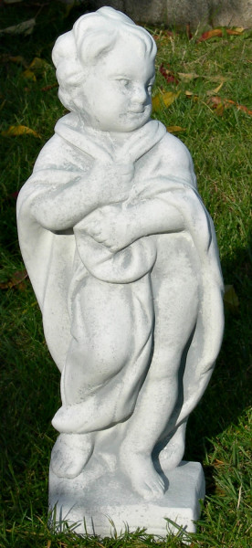 Beton Figur Statue Putte Vierjahreszeiten Winter H 50 cm Skulptur Putte Dekofigur Gartenskulptur
