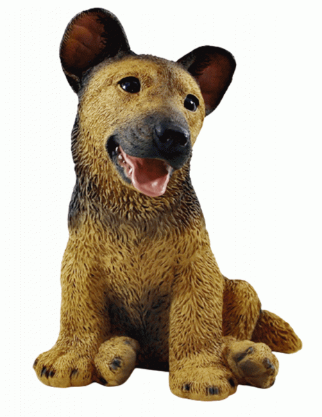 Deko Figur Hund Schäferhund Welpe Hundefigur sitzend Kollektion Castagna aus Resin H 27 cm
