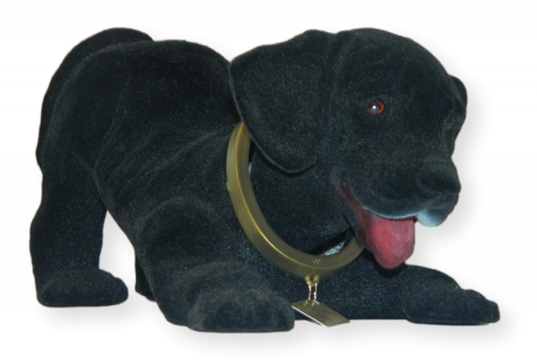 Wackel Figur Hund Labrador schwarz Wackelfigur H 13 cm groß Dekofigur mit Wackelkopf
