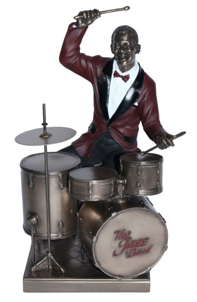 Deko Figur Jazz Schlagzeuger Drummer H 27 cm Jazz Band Dekofigur mit Schlagzeug