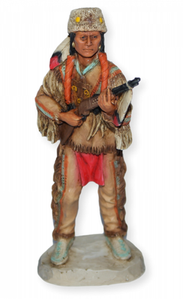 Indianerfigur Little Wolf H 17 cm Native American Figur Häuptling Red Bird mit Gewehr Castagna