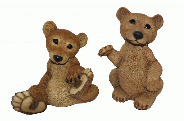 Dekofigur Sammler Tierfigur Bärfigur junge Bären 2-er Satz Kollektion Castagna aus Resin H 21-24 cm