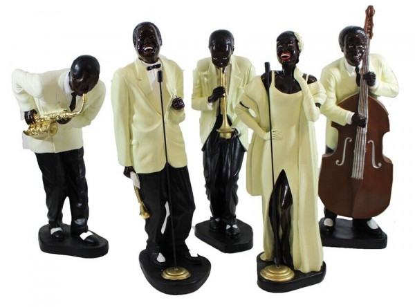 Deko Figuren Musiker Band H 47-56 cm Figuren Jazz Musiker 5-er Satz sortiert aus Kunstharz