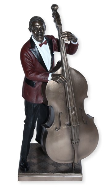 Deko Figur Jazz Musiker Bassist H 32 cm Jazz Band Dekofigur mit Bass