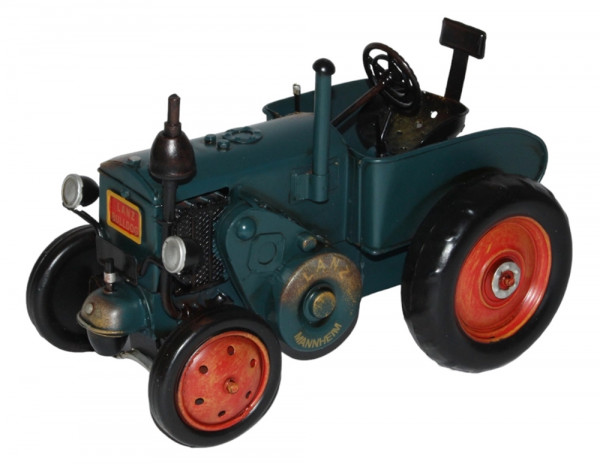 Blechtraktor Nostalgie Modellauto Oldtimer Marke Lanz Bulldog Traktor D95/D1506 aus Blech L 27 cm